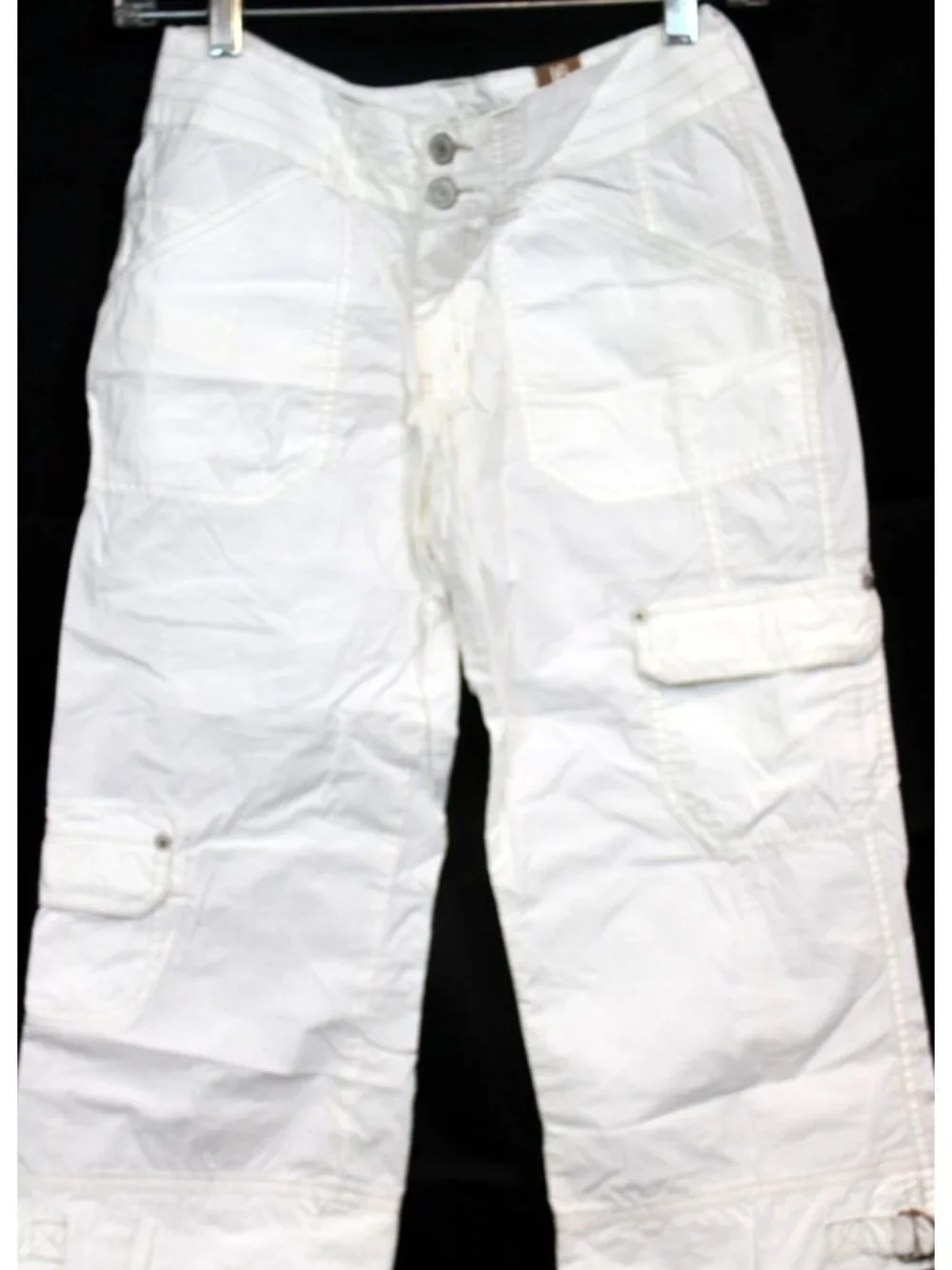 Limited Too White Pants sz 16R Lightweight cotton Summer Cargo Capri Pockets NEW